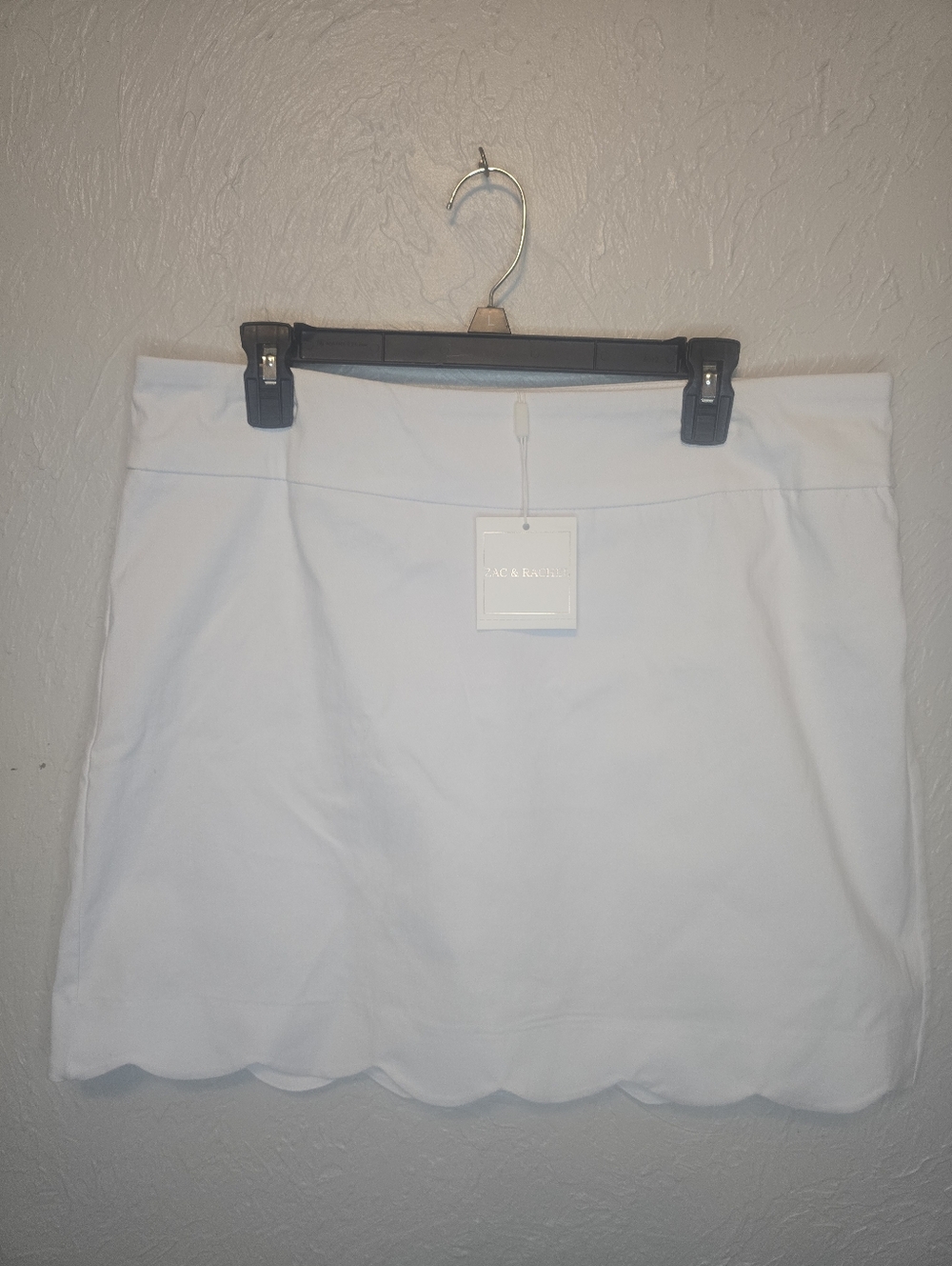 Zac & Rachel White Scalloped Hem Skort Size 14 NWT Golf Tennis Preppy
